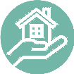 Hand on home icon